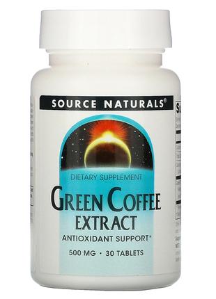 Source Naturals, Екстракт зеленої кави, 500 мг, 30 таблеток