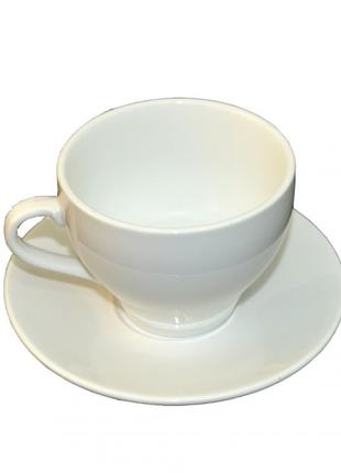 Набор чайный белый - блюдце и чашка 350 мл