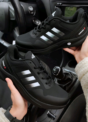 Чоловічі кросівки Adidas black чорні (термо)