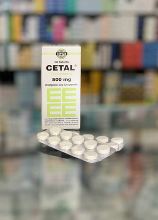 Cetal Цетал Парацетамол 500 мг знеболювальне 20 табл Єгипет