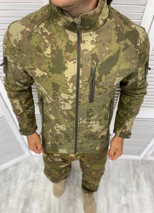 Тактична зимова куртка Softshell COMBAT камуфляж ЗСУ Тепла арм...