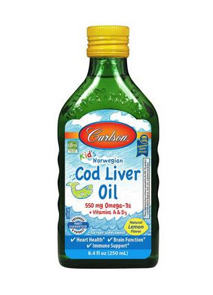 Kid's Cod Liver Oil Liquid 550 mg wild Norwegian (250 ml) ориг...