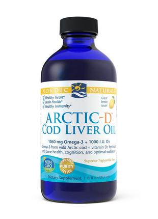 Arctic-D Cod Liver Oil 1060 mg omega-3 + 1000IU D3 (237 ml, gr...