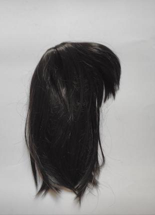 Черный парик каре с челкой обьемной широкой короткие волосы бр...
