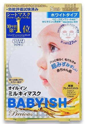 Тканевая питательная маска для лица c витамином С Babyish Prec...