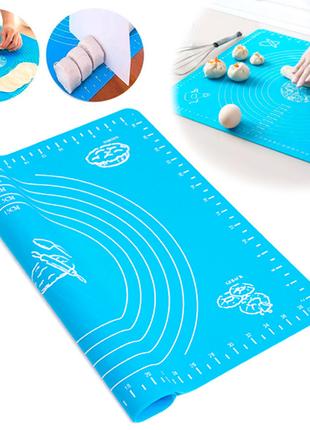 Силіконовий килимок для розкочування тіста 30х40 см Блакитний,...