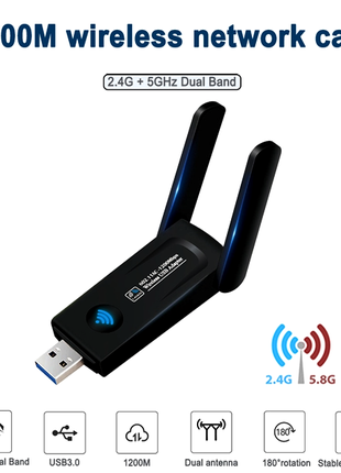 WiFi адаптер RTL8812 USB 3,0 1200 Мбит/с 5 ГГц и 2,4 ГГц