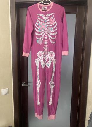 Кигуруми/ пижама скелет хлопок Neon размер L