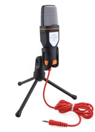 Микрофон для компьютера Mini Jack 3,5 мм Штатив настольный Черный