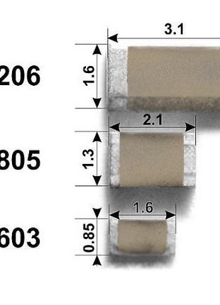 Лот на выбор: Конденсаторы керамические SMD 0603 0805 1206