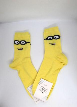 Женские желтые носки миньон | носочки посипаки классные 36-40,...