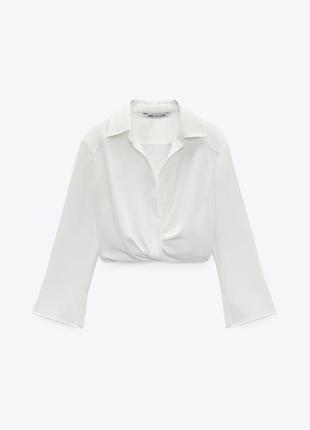 Zara нова укорочена сорочка біла s розміру