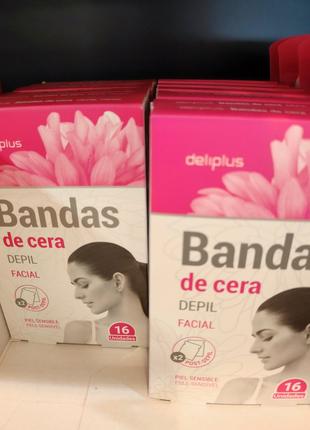 Полоски для депиляции лица Bandas de cera, 16 шт. Испания