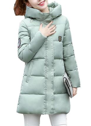 Женская зимняя куртка с капюшоном, мятного цвета, размер м-l, нов
