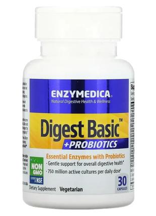 Enzymedica, Digest Basic, добавка с пробиотиками, 30 капсул