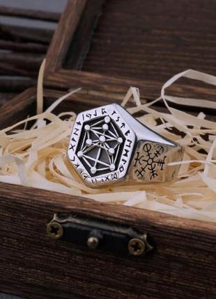 Мужское кольцо печатка vikings в стиле панк