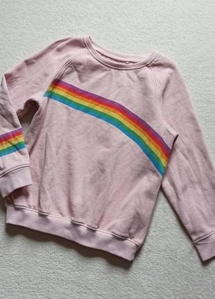 Красивый свитер свитшот на начёсе радуга.