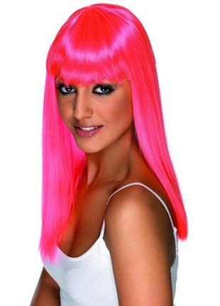 Карнавальный парик розовый неоновый smiffys