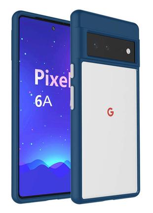 Противоударный матовый чехол для Google Pixel 6A Синий