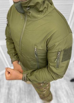 Тактична зимова куртка Softshell олива ЗСУ Тепла армійська кур...
