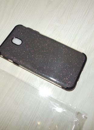 Силиконовый чехол glitter cover для samsung galaxy j7 2017 бле...