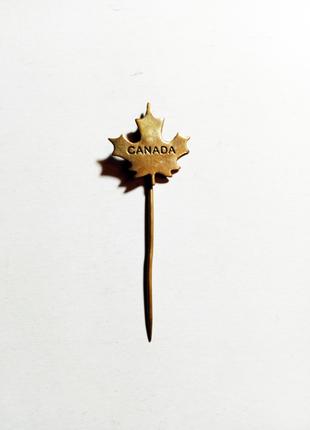 Значок Canada на кленовом листе 5x2 см латунь