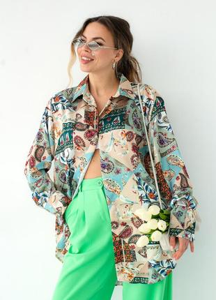 Атласна блузка з візерунком