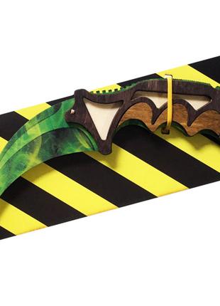 Деревянный нож Керамбит Изумруд из игры Counter Strike
