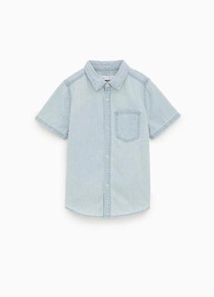Стильная джинсовая рубашка для мальчика,оригинал zara(испания)