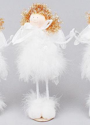 Новорічний декор Ангел 22 см, колір білий, 3 дизайни