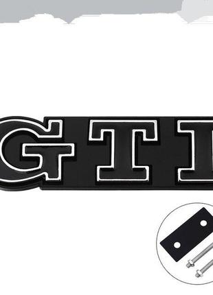 Эмблема GTI на решетку радиатора (черный+хром), Volkswagen