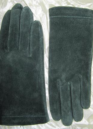Перчатки утепленные женские натуральная замша house of fraser (l)