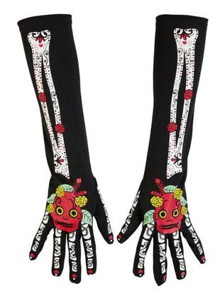 Длинные перчатки halloween. скелет удлиненные аксессуары декор...