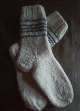 Теплі вовняні шкарпетки дитячі, ручна робота