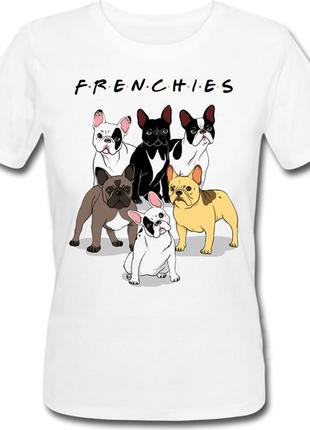 Женская футболка frenchies - friends (белая)