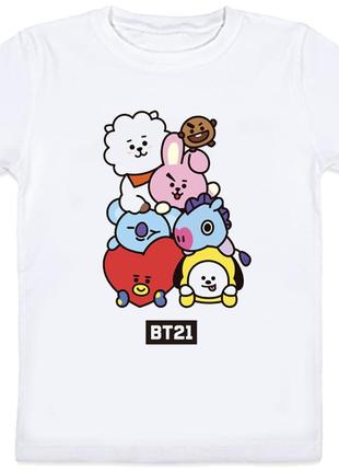 Детская футболка bts bangtan boys "bt21" (белая)