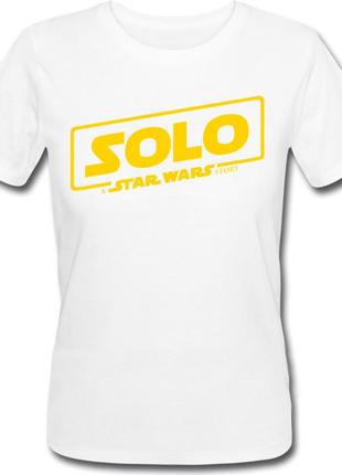 Женская футболка solo: a star wars story - logo yellow (белая)