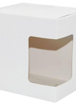 Паковання для кухля картонне з кришкою з вікном (біле)