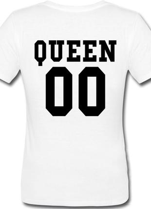 Женская именная футболка queen (принт сзади) [цифры можно меня...
