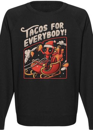 Свитшот новогодний "deadpool tacos for everybody" (чёрный)