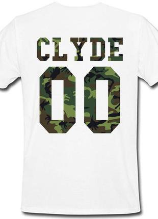 Мужская именная футболка clyde - military (принт сзади) [цифры...