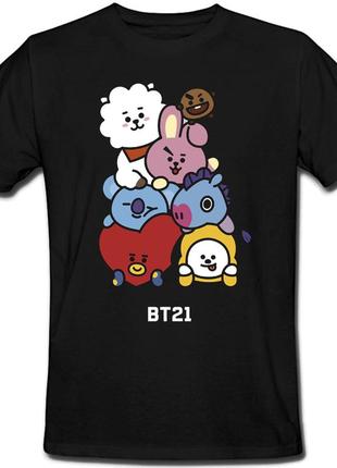 Футболка bts bangtan boys "bt21" (чёрная)