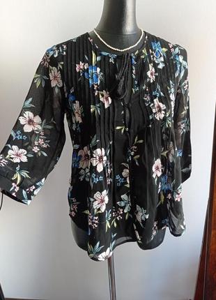 Блуза накидка кардиган в цветочный принт энто стиль