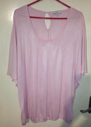 Трикотажная-стрейч,нежно-розовая блузка с интересным рукавом,б...