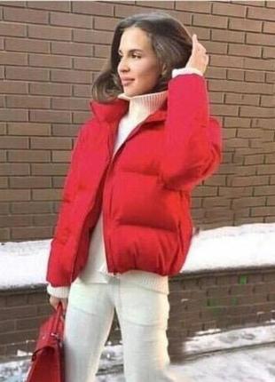 Красная короткая куртка с капюшоном next xxs-xs или на 12-14лет