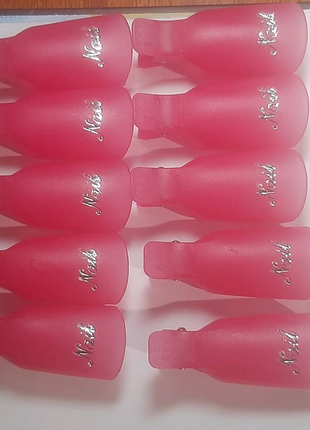 Кліпси для зняття гель-лаку LPnails 10 шт. рожеві