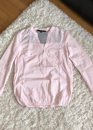 Reserved нежно розовая рубашка блузка хлопок на резинке