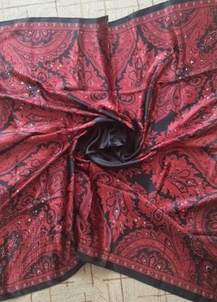 Красно-черный платок, под шелк, 88 см