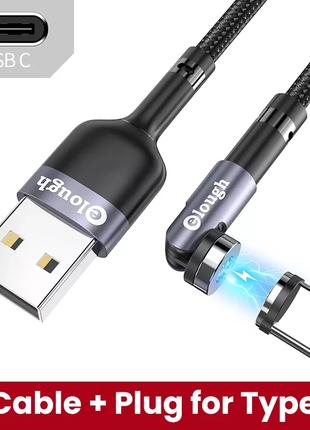 Усиленный Магнитный кабель Elough USB Type-C для зарядки 360°+...