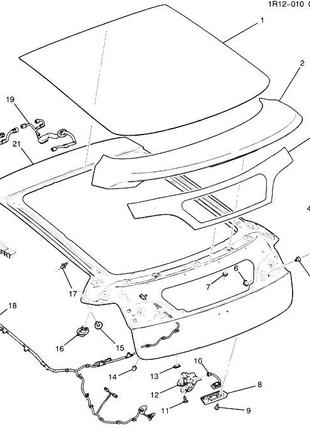 Спойлер задний Chevrolet Volt 11-15 22798380